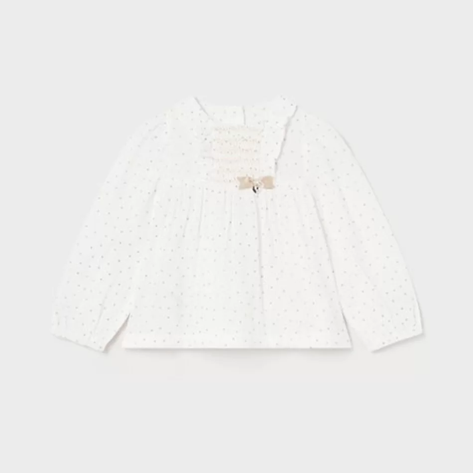 Blusa gasa bebé - Branco - Armazéns Ronfe