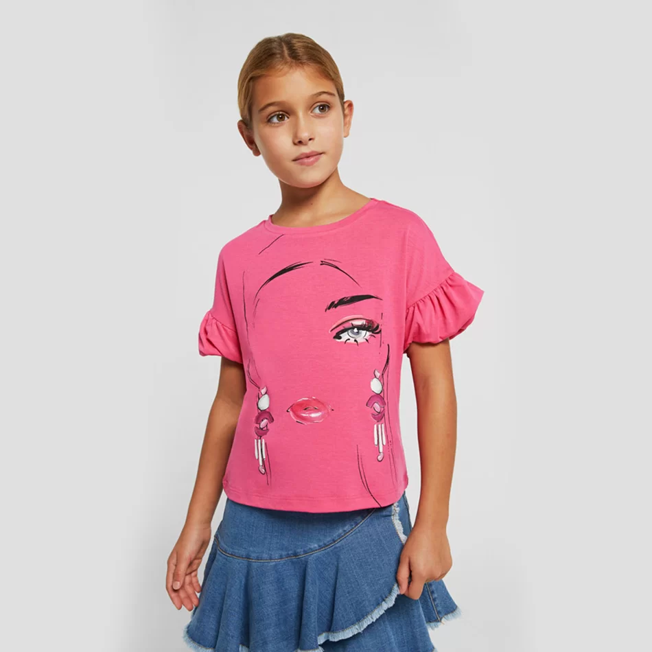 T-shirt Menina - Rosa - Armazéns Ronfe