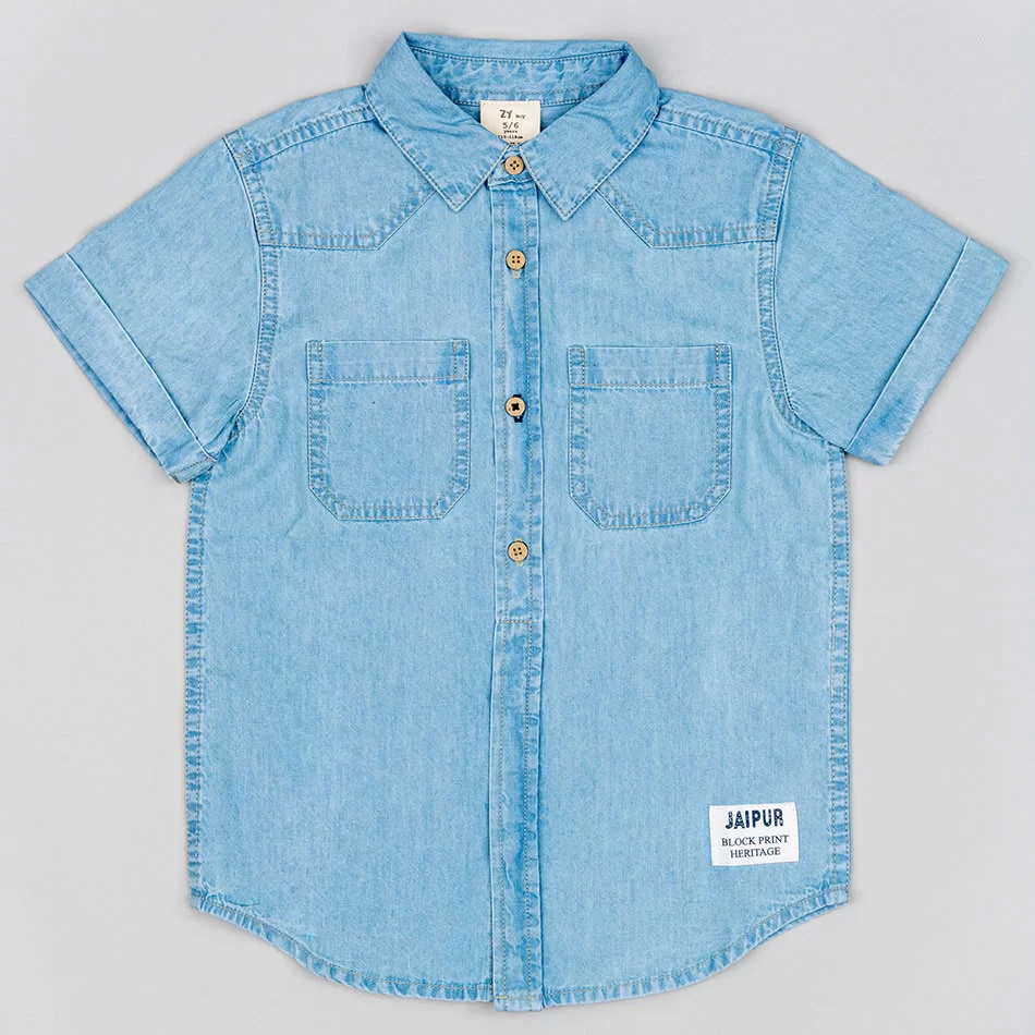 Camisa de Ganga Zippy - Azul claro - Armazéns Ronfe