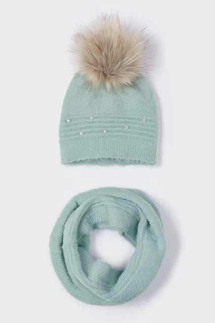 Conjunto de gorro e cachecol menina - undefined