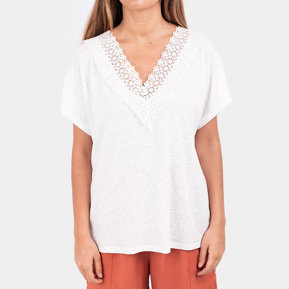 T-shirt Renda - Branco - Armazéns Ronfe