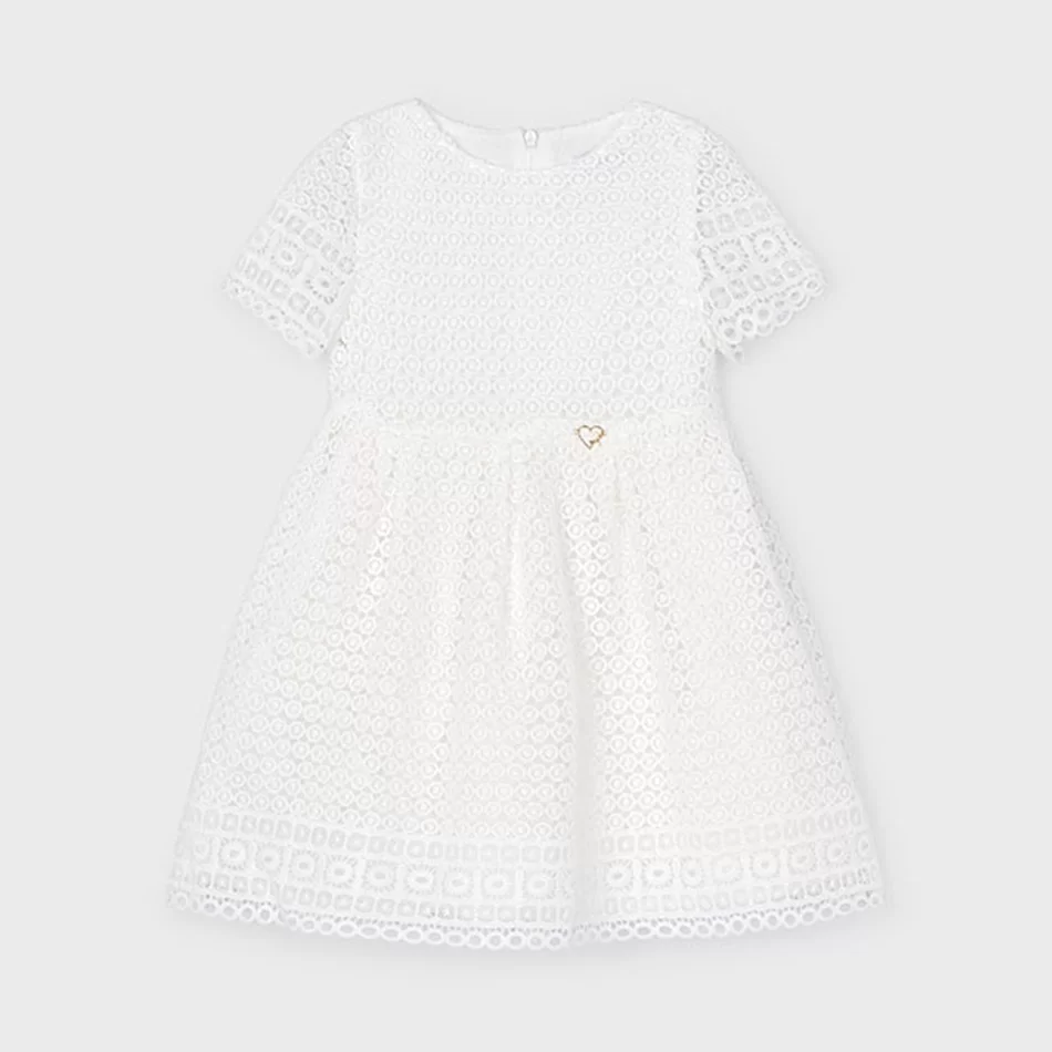 Vestido guipure menina - Branco - Armazéns Ronfe