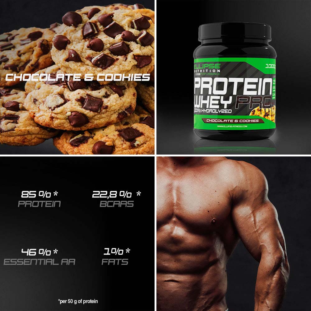 PROTEIN WHEY PRO 100% Hydrolyzed 1Kg - Chocolate Cookies - YourFit Equipment