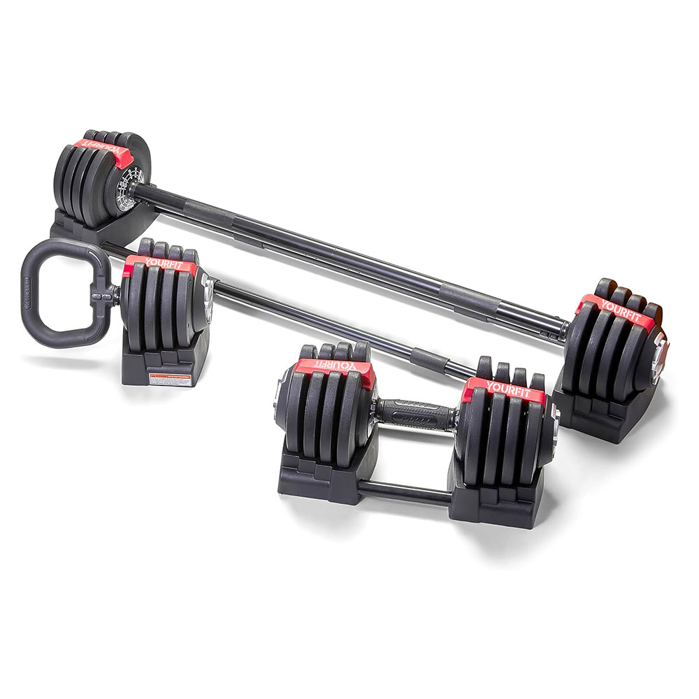 3 in 1 weight kit (20Kg) Bar/Dumbbells/Kettlebell - YourFit Equipment